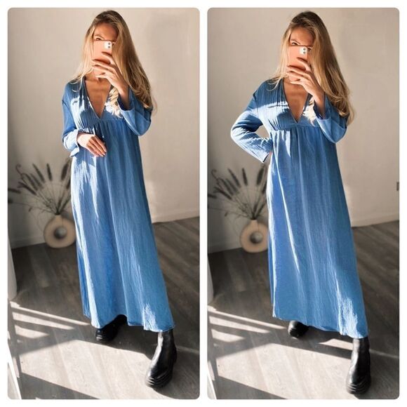 Zara Linen Blend Dress - Picture 2 of 11